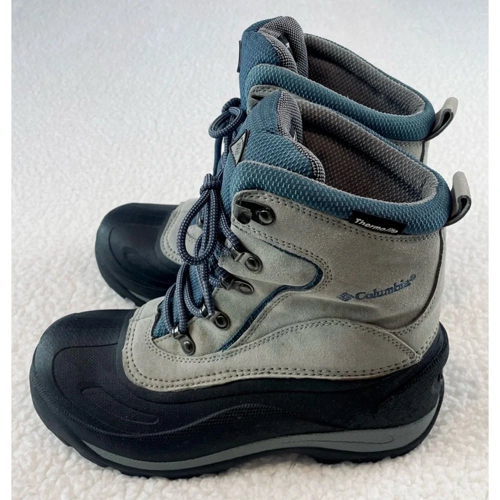 COLUMBIA • Blue/Grey Thermolite Water Resistant Cascadian Summit Winter Boots, 8 - Picture 4 of 16